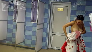 son and mom in shower